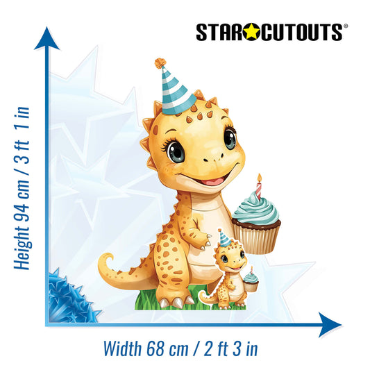 SC4875 Tyrannosaurus Rex Baby with Party Hat and Cake