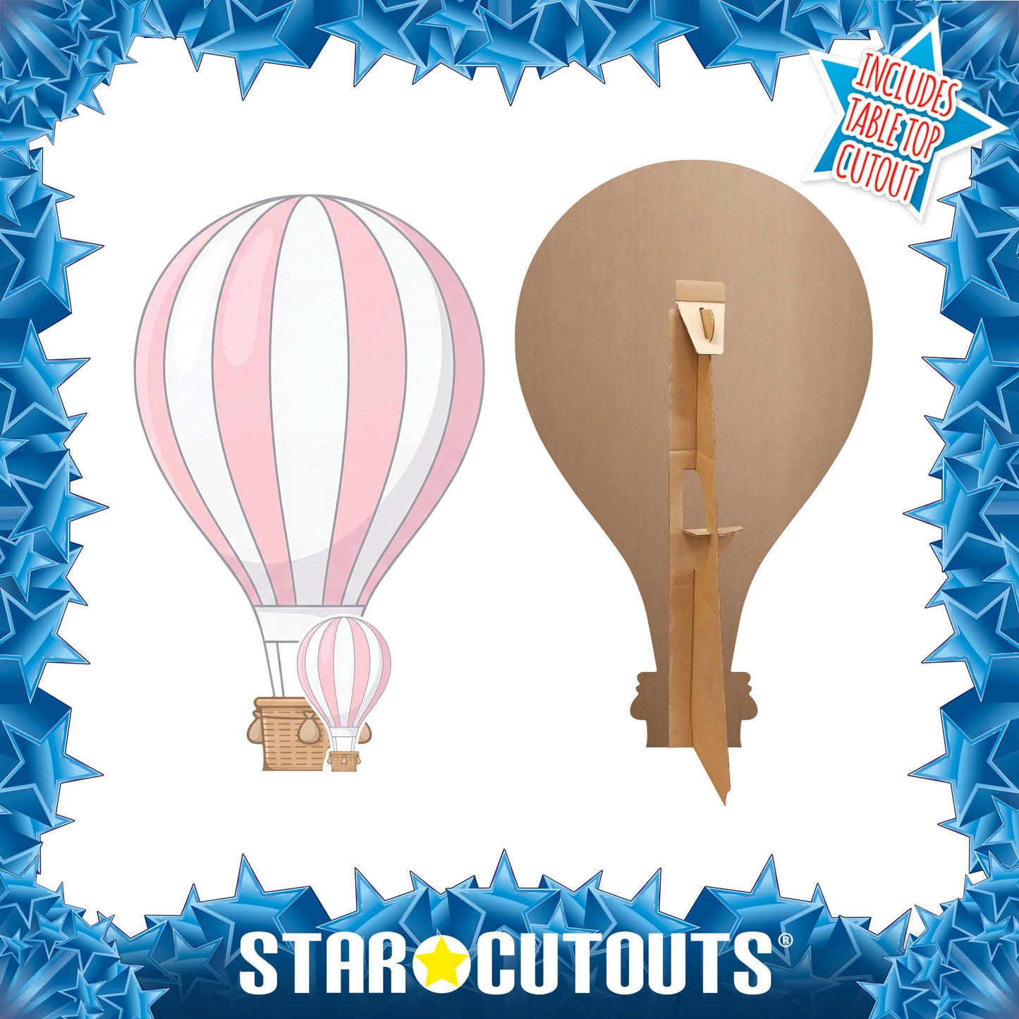 SC4892 Pink Hot Air Balloon Cardboard Cutout Height 92cm