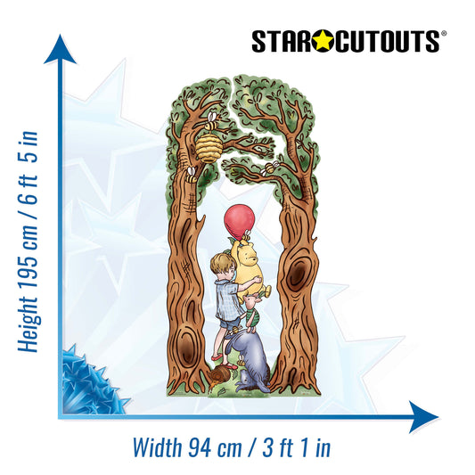 SC4894 Winnie & Tree Arch Decorations Triple Pack Cardboard Cutout Height 195cm