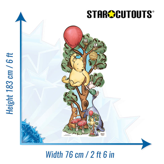 SC4897 Winnie in Tree with Donkey Cardboard Cutout Height 183cm