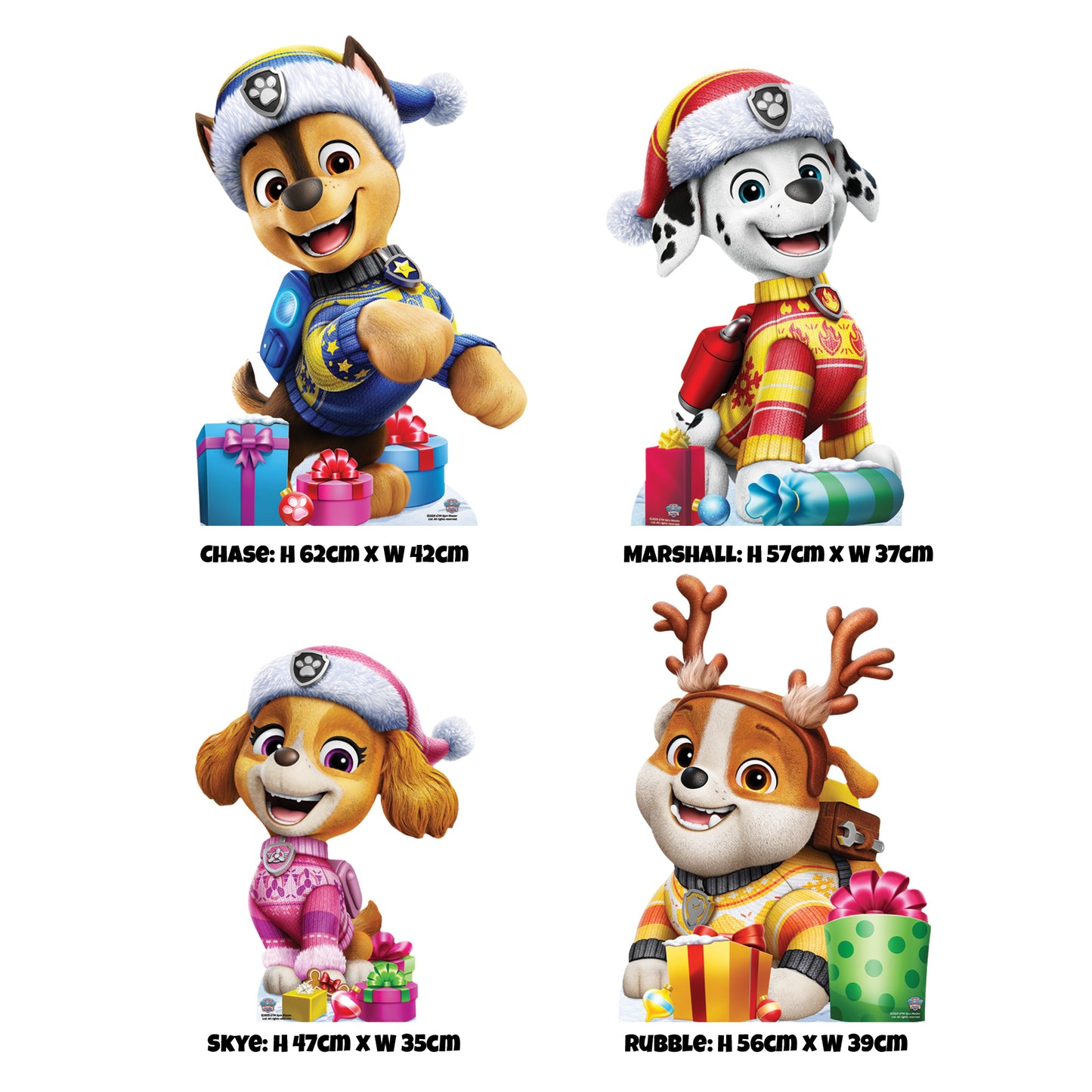 SC4901 Paw Patrol Christmas Star Mini Multipack Cardboard Cut Out Height 62cm