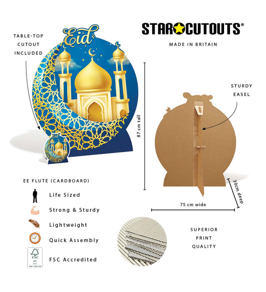 SC4902 Crescent Moon Mosque Eid Decoration Cardboard Cutout Height 87cm