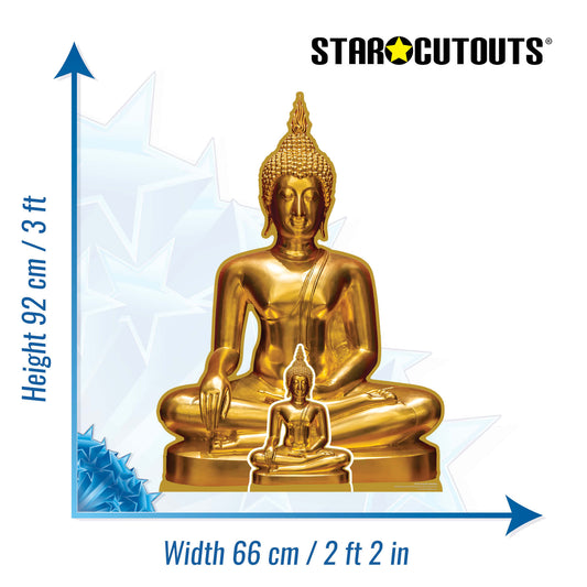 SC4918 Golden Buddha Statue Cardboard Cut Out Height 92cm