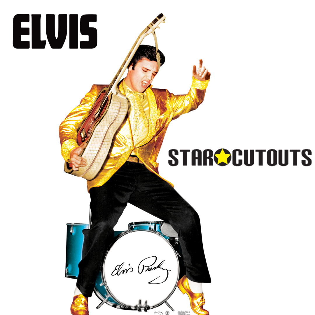 Elvis Presley Gold with Drums Cardboard Cutout - mycardboardcutout