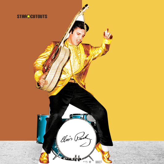 Elvis Presley Gold with Drums Cardboard Cutout - mycardboardcutout