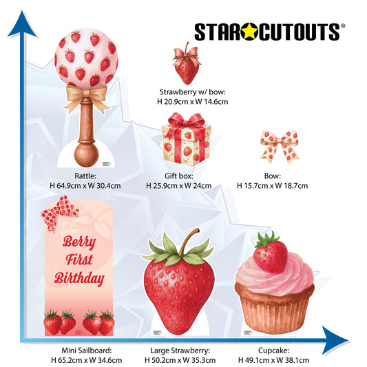 SC4779 Berry Birthday Cupcake Star Mini Bundle – Multi-Function Cardboard Cutouts Height 65cm