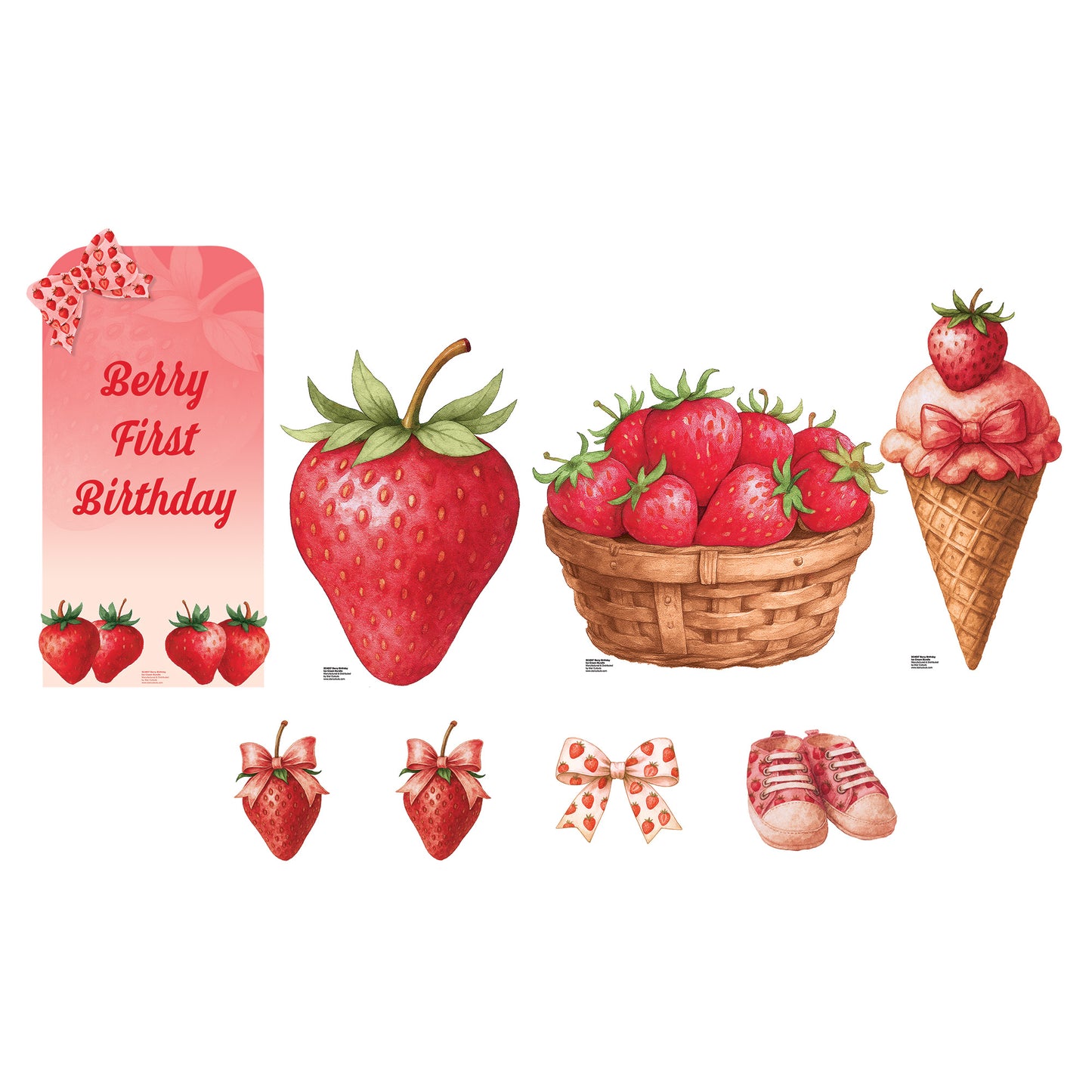 SC4857 Berry Birthday Ice Cream Star Mini Bundle – Multi-Function Cardboard Cutouts Height 65cm