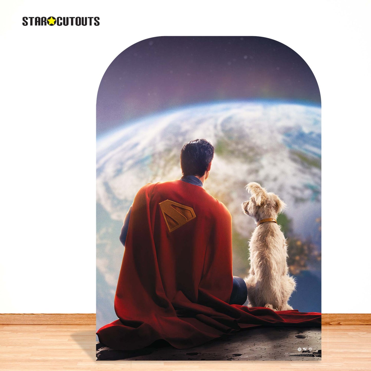 SC4637 Superman 2025 Movie Superman and Krypto Backdrop Cardboard Cut Out Height 131cm