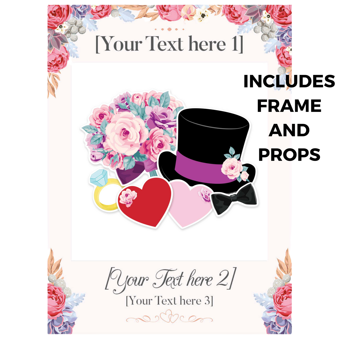 SF005 Selfie Frame Wedding & Props Regular Size Height 79.5 cm - mycardboardcutout