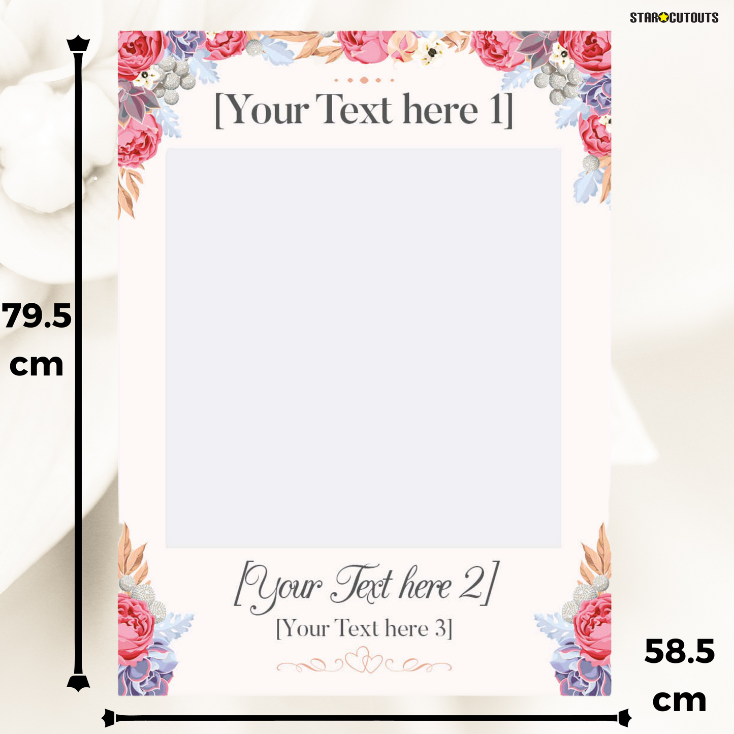 SF005 Selfie Frame Wedding & Props Regular Size Height 79.5 cm - mycardboardcutout