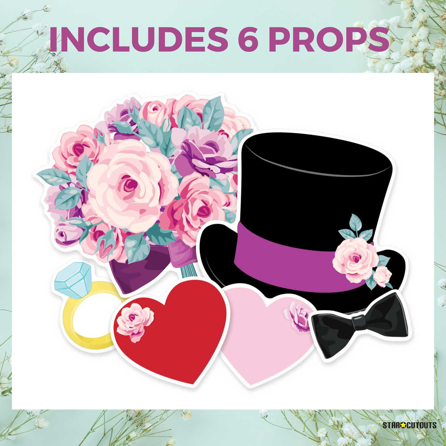 SF005 Selfie Frame Wedding & Props Regular Size Height 79.5 cm - mycardboardcutout