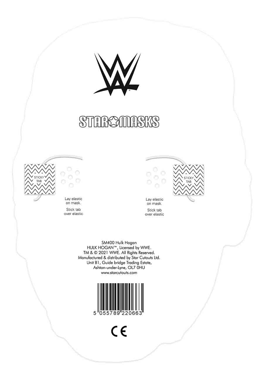 SM400  Hulk Hogan WWE Single Face Mask