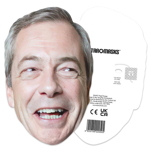 SM467 Nigel Farage Politician Single Face Mask - mycardboardcutout