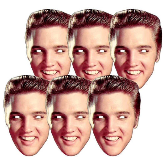 SMP20 Elvis Presley - Elvis Presley Six Pack Cardboard Face Masks With Tabs and Elastic - mycardboardcutout