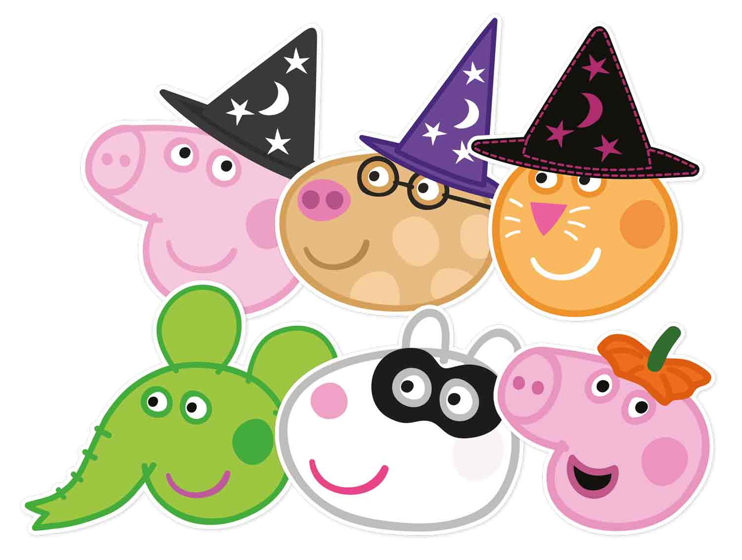 Peppa and Friends Halloween Party Pack Six Pack Masks - mycardboardcutout