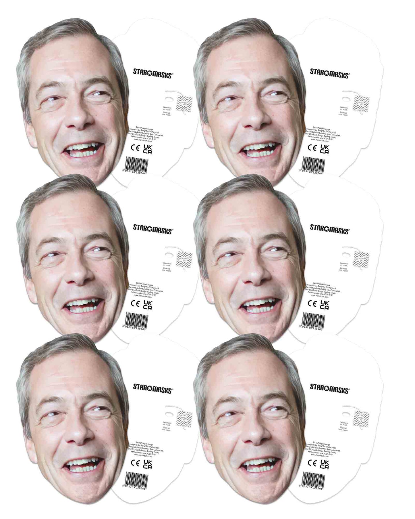 SMP456 Nigel Farage 6 Pack Masks - mycardboardcutout