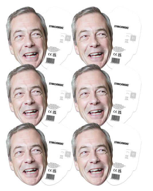 SMP456	Nigel Farage 6 Pack Masks - mycardboardcutout