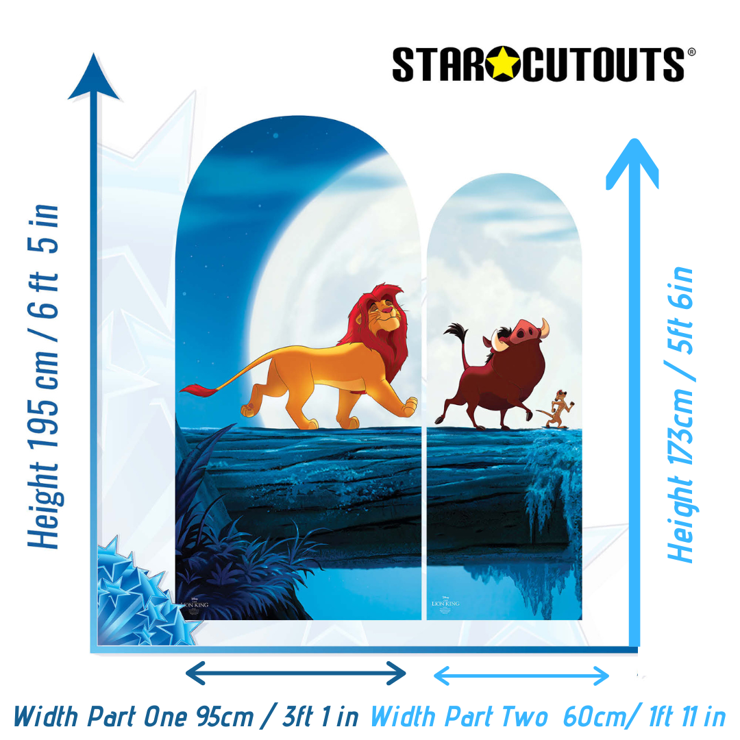 SQ010 Lion King Backdrop Double Cardboard Cut Out Height 195cm