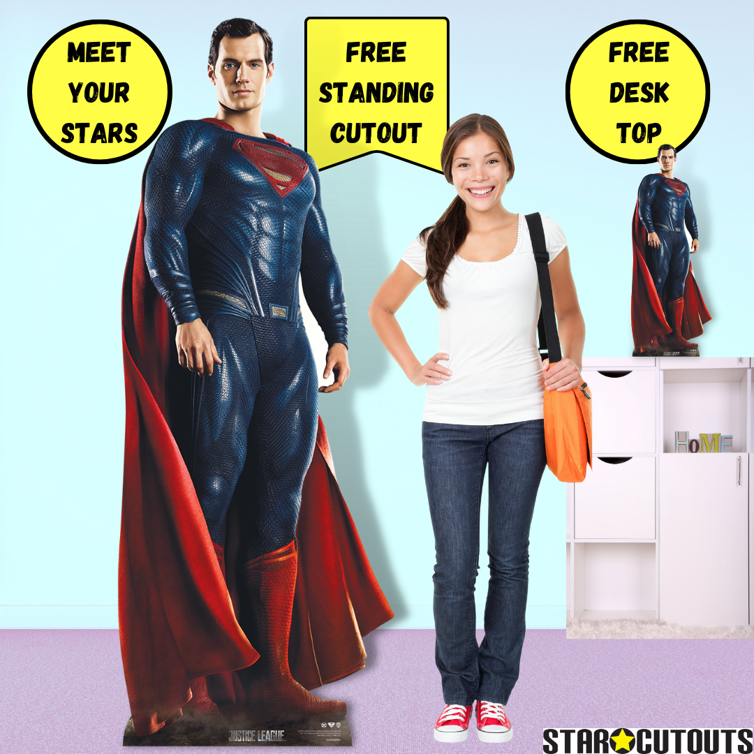 Superman Henry Cavill Cape Cardboard Cutout Life Size with Mini Cutout