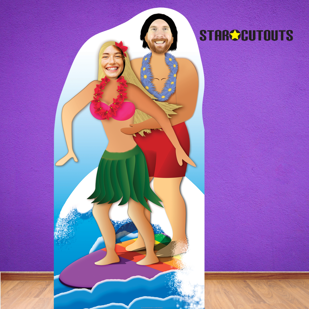 Surfer Couple Stand-In Cardboard Cutout