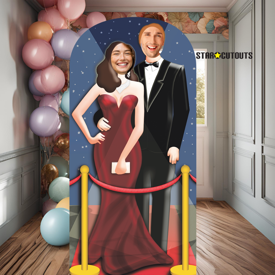 Amazing VIP Red-Carpet Hollywood Couple Stand In Cardboard Cutout