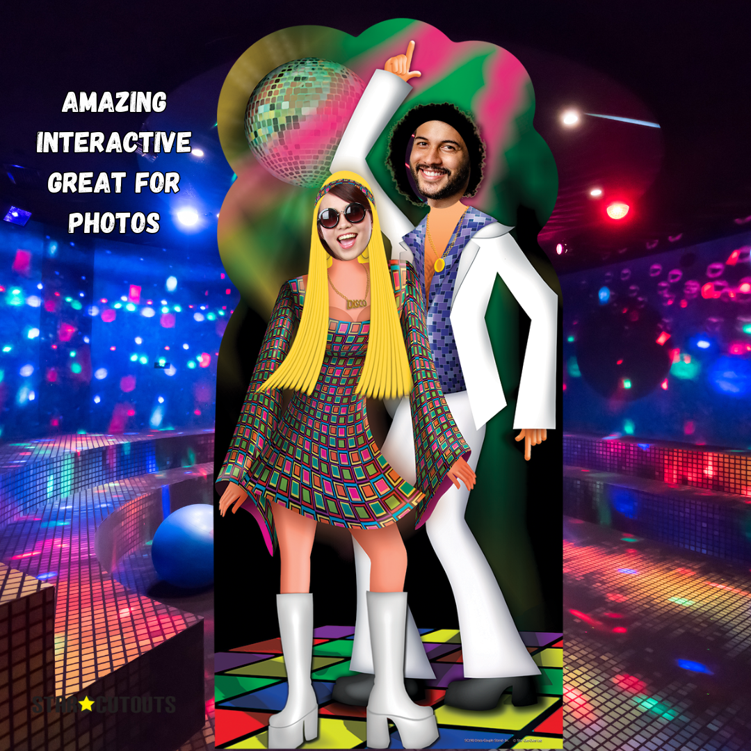 Disco Couple Stand- In Cardboard Cutout