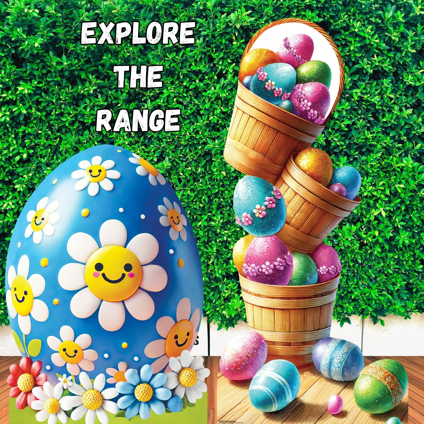 SC4691 Floral Easter Egg Cardboard Cut Out Height 128cm
