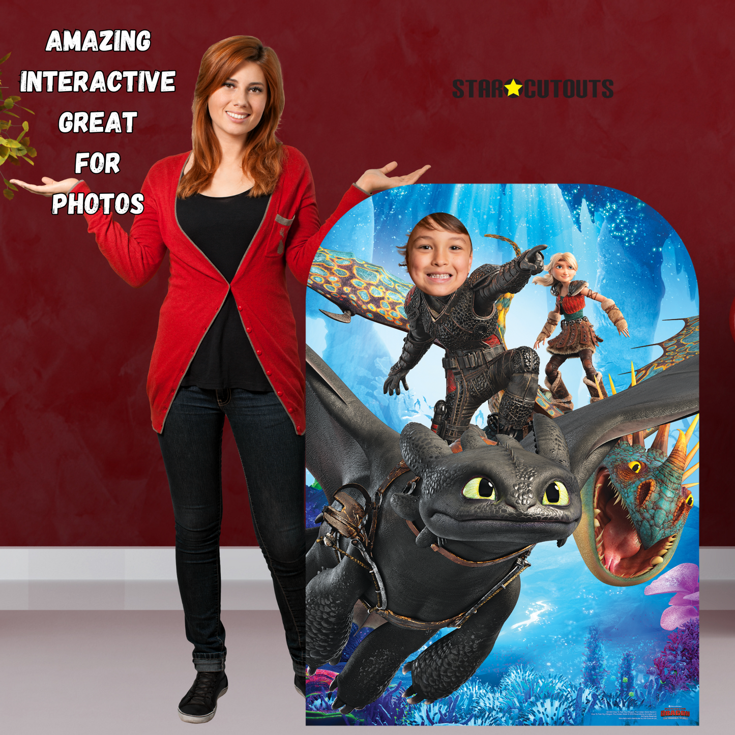 How to Train Your Dragon 3 Stand-In Toothless Hiccup Stormfly Astrid Cardboard Cutout