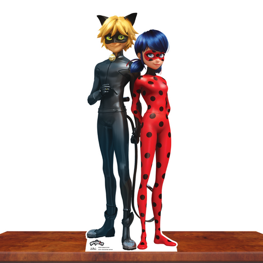 Ladybug and Cat Noir Star Mini Cardboard Cut Out Height 95cm - mycardboardcutout