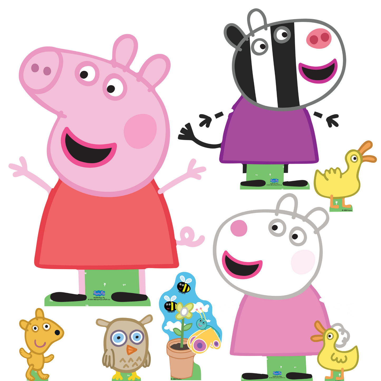 SC4523 Peppa, Zoe and Suzy Cardboard Cutout Decoration Multi Pack Height 62cm