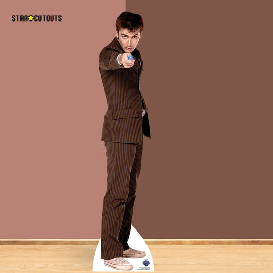 SC4645 Dr Who David Tennant The Tenth Doctor Pointing Sonic Screwdriver Cardboard Cut Out Height 185cm