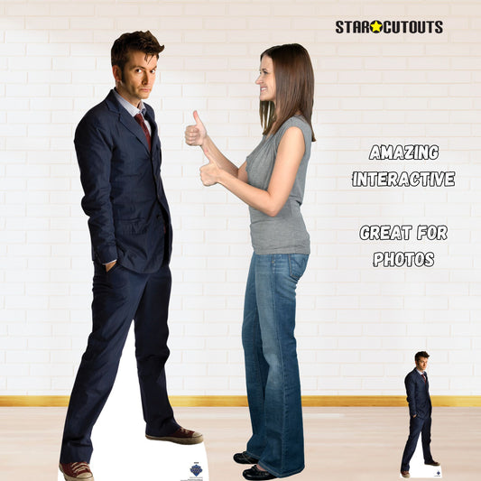 SC4646 Dr Who David Tennant The Tenth Doctor in Blue Suit Cardboard Cut Out Height 186cm
