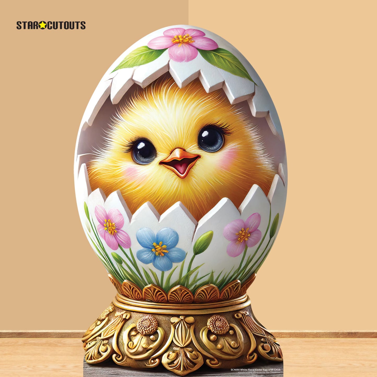 SC4690 Cute Easter Egg with Chick StarMini Cardboard Cut Out Height 93cm