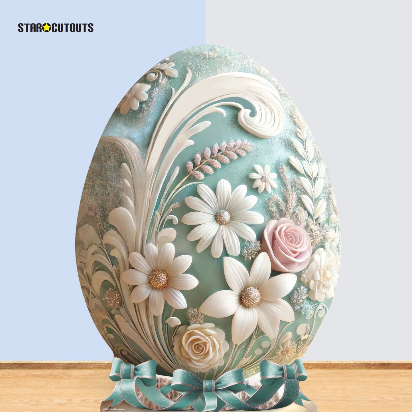 SC4691 Floral Easter Egg Cardboard Cut Out Height 128cm