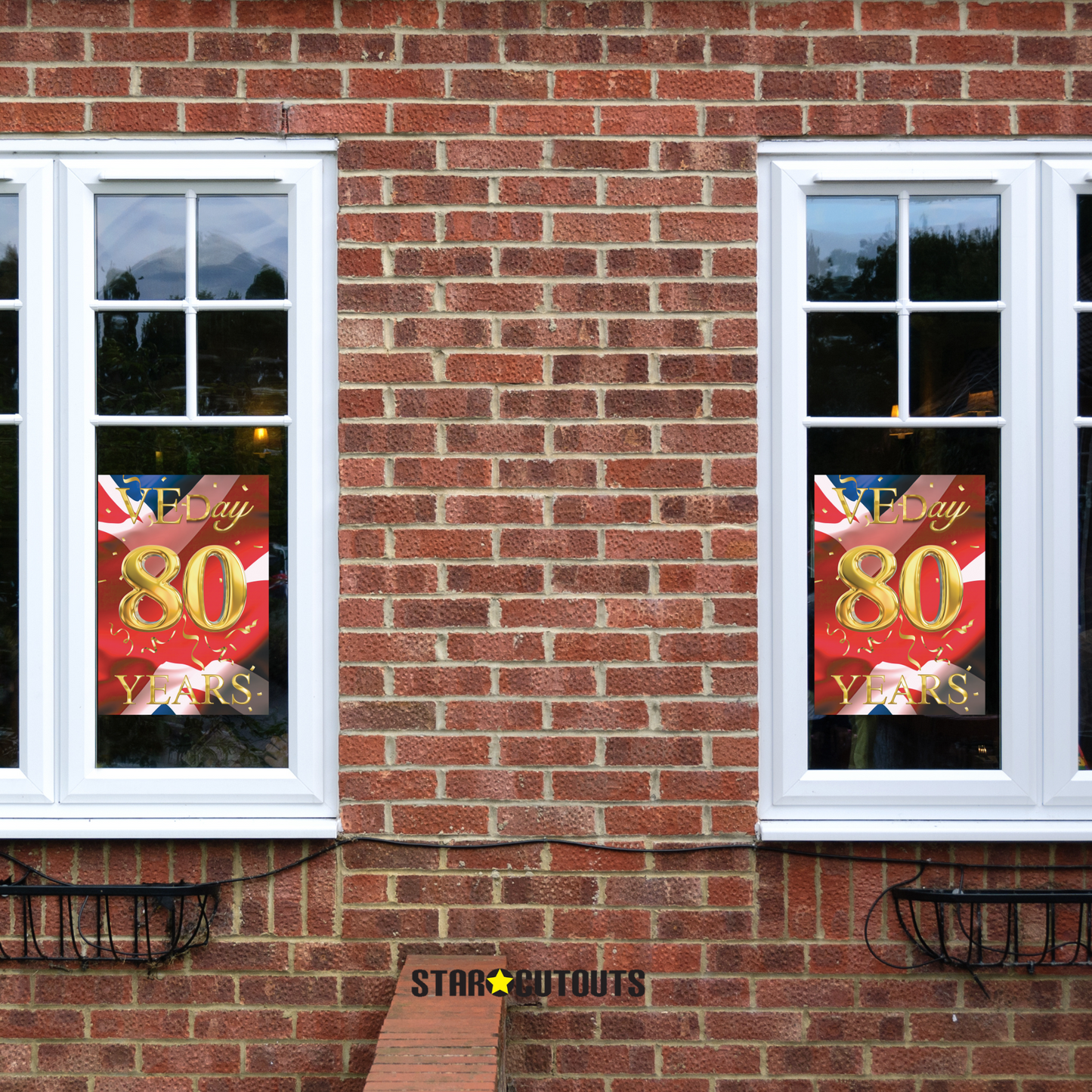 RD082 VE Day 80 Years Flag Poster – 6 Pack Posters Height 44cm