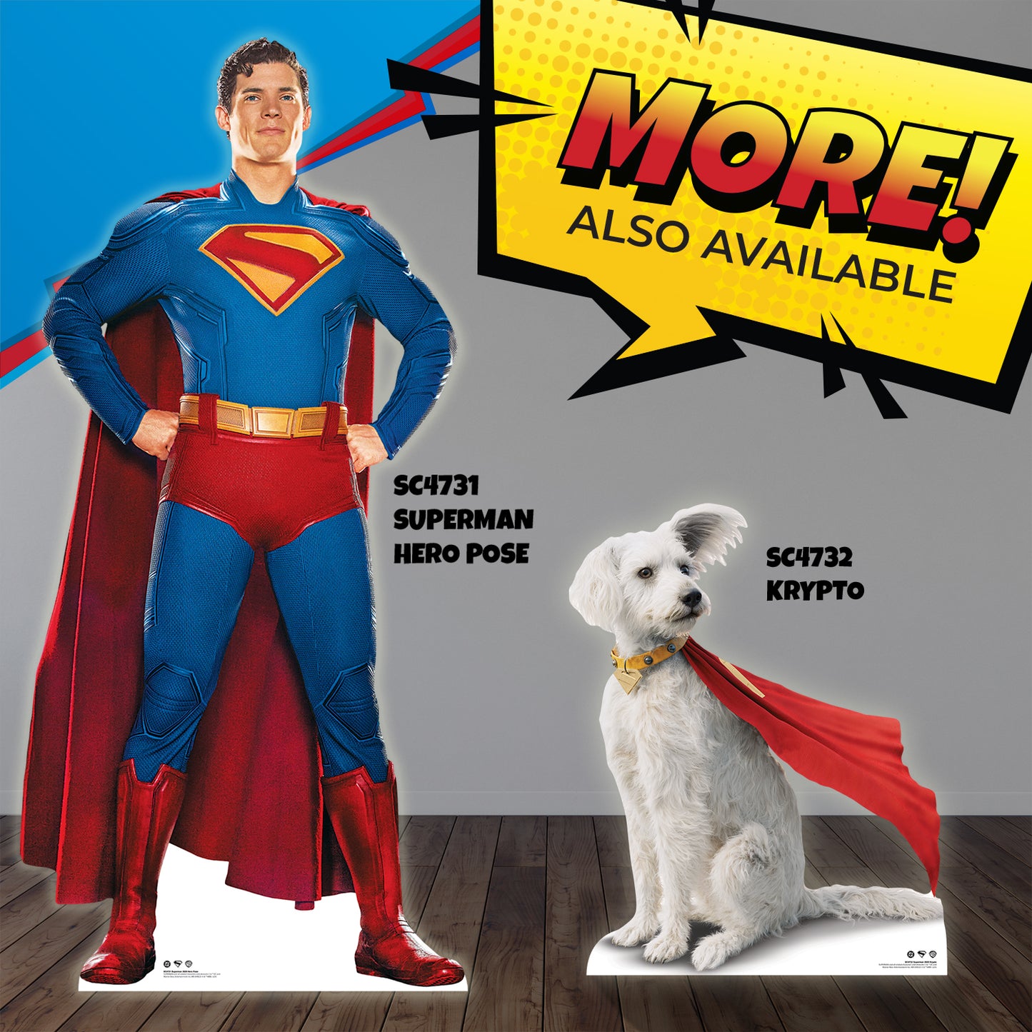 WA057 Superman David Corenswet Flying Wall Art Cardboard Cut Out Height 55cm
