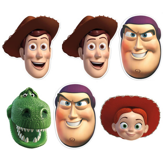 Toy Story - Buzz X 2, Woody X 2, Jessie, Rex Toy Story Six Pack Cardboard Face Masks