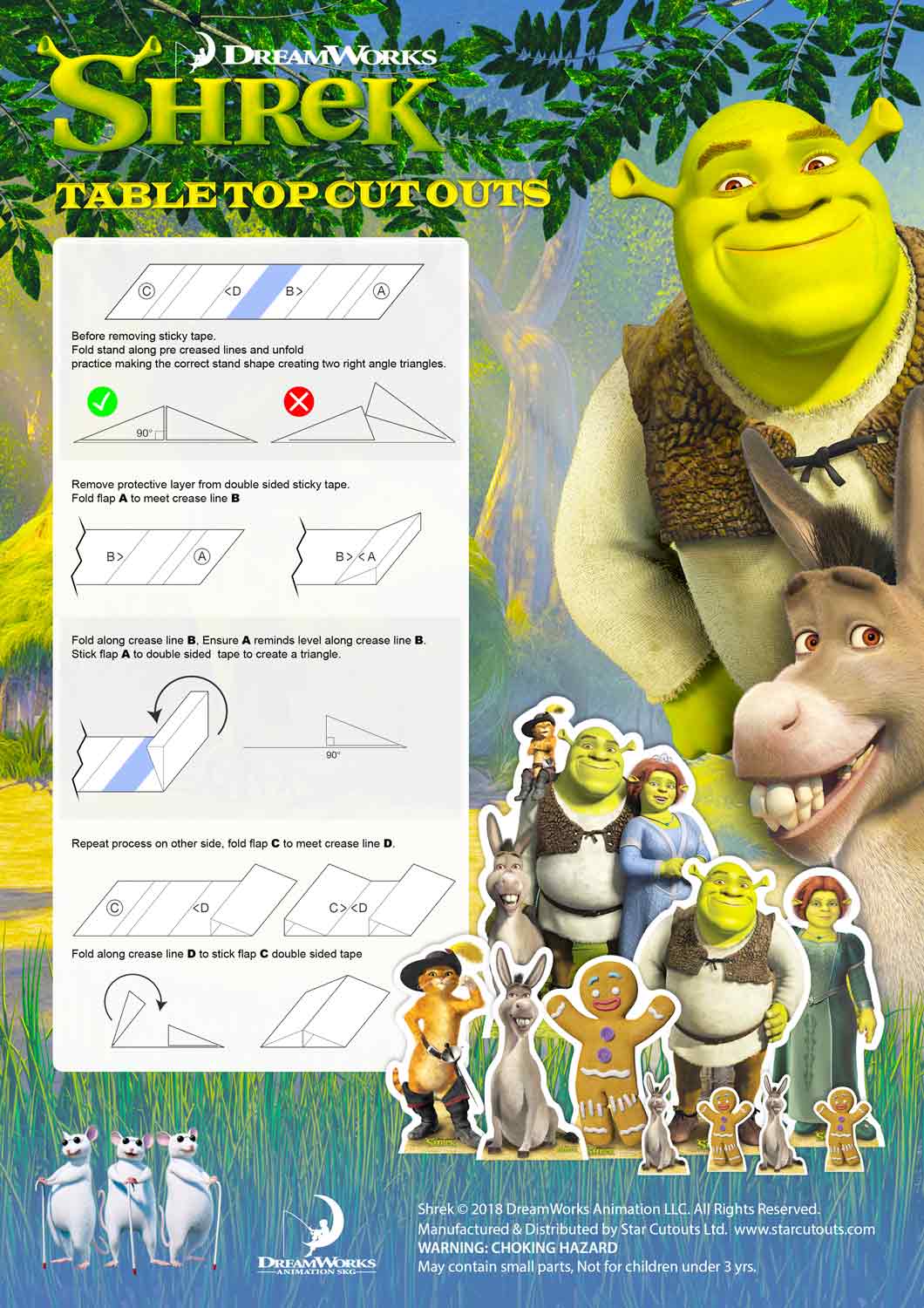 TT004 Shrek & Friends Table Toppers Pack (10 cut-outs) - mycardboardcutout