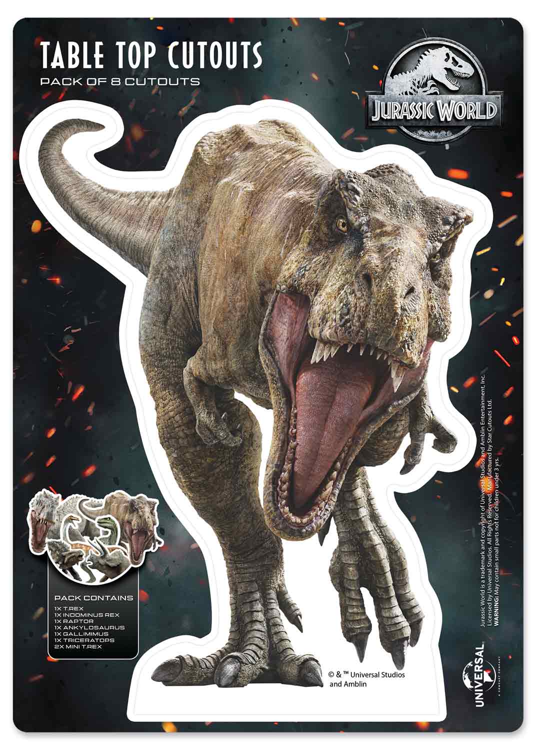 TT009 Jurassic World Dino's Table Topper Pack (8 cut-outs) - mycardboardcutout