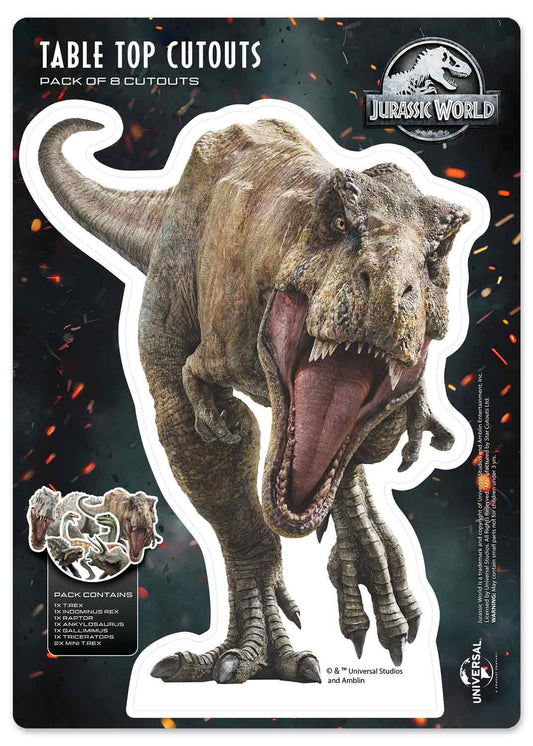TT009 Jurassic World Dino's Table Topper Pack (8 cut-outs) - mycardboardcutout