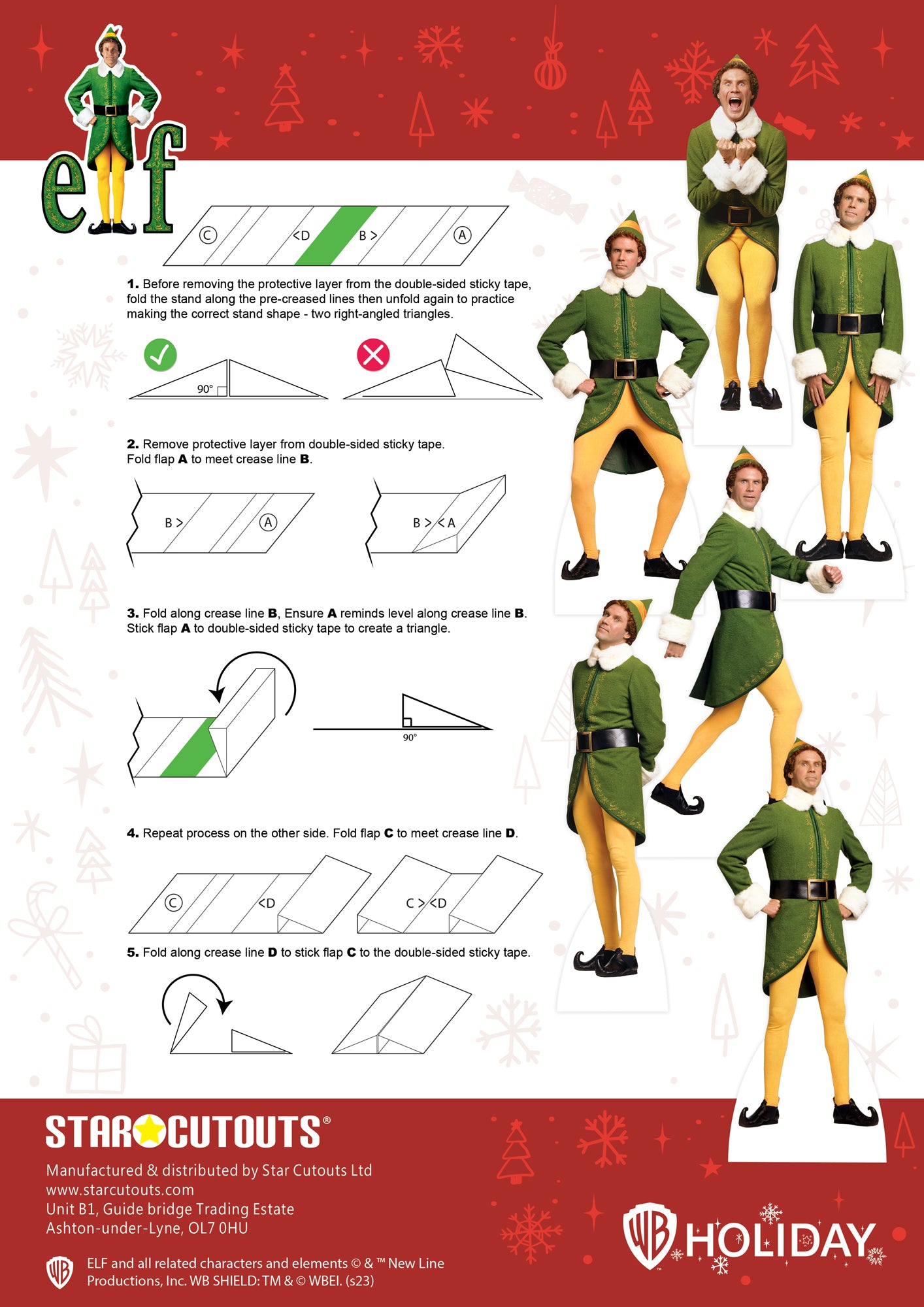 TT022 Buddy Elf Christmas Table Top Decorations aka Table Toppers - mycardboardcutout