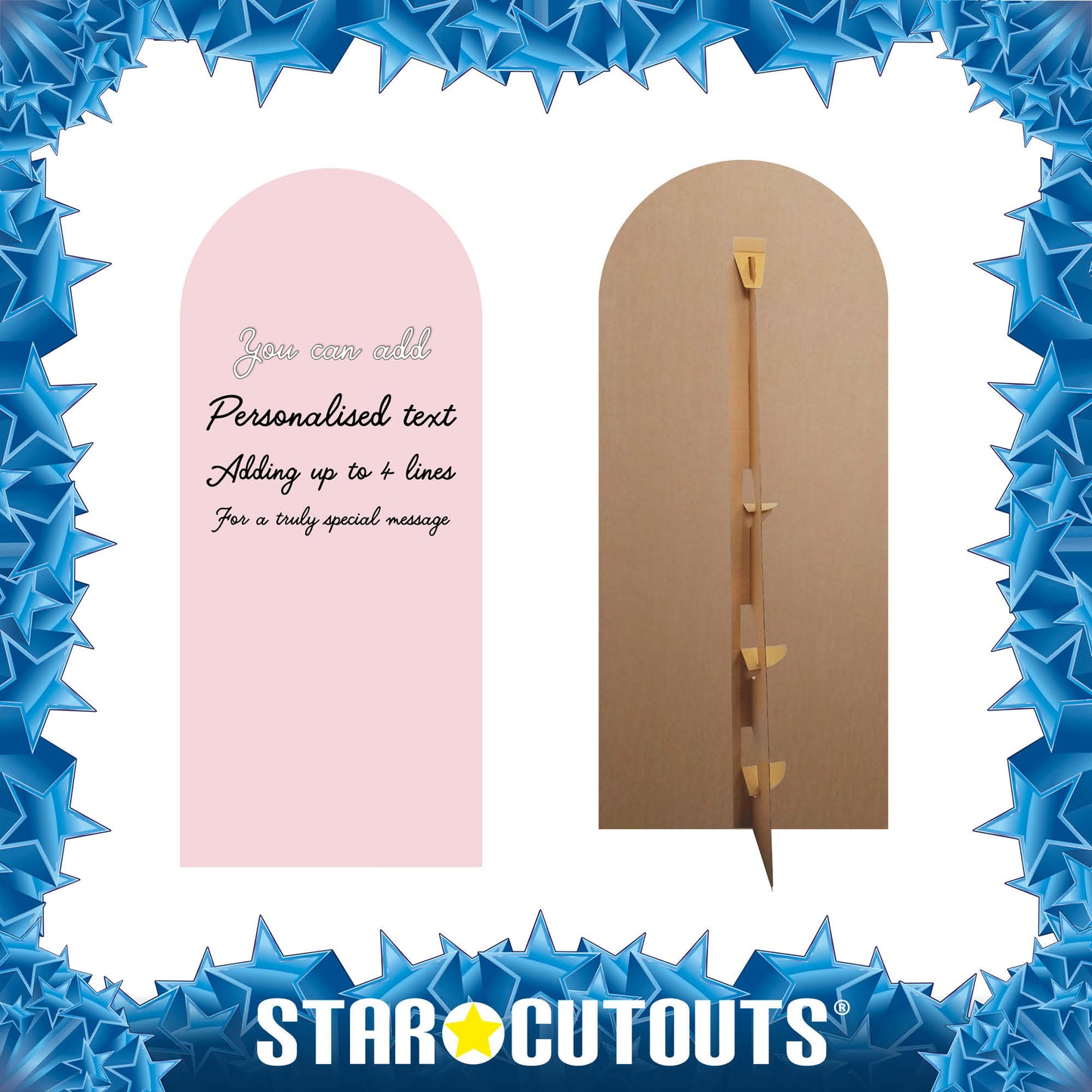 XQ002 Blush Pink Sailboard Cardboard Cut Out Height 185cm Width 80cm - mycardboardcutout