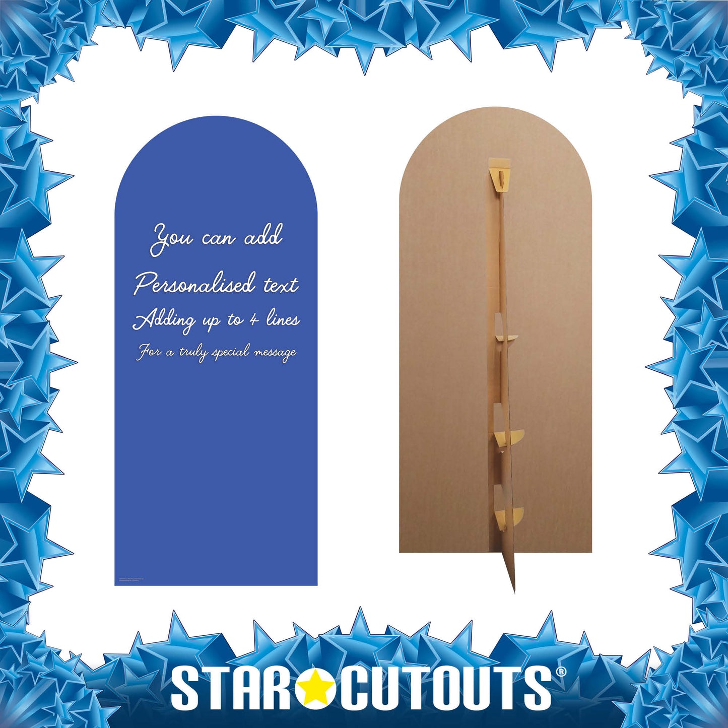 XQ009 Primary Blue Sailboard Cardboard Cut Out Height 185cm Width 80cm - mycardboardcutout