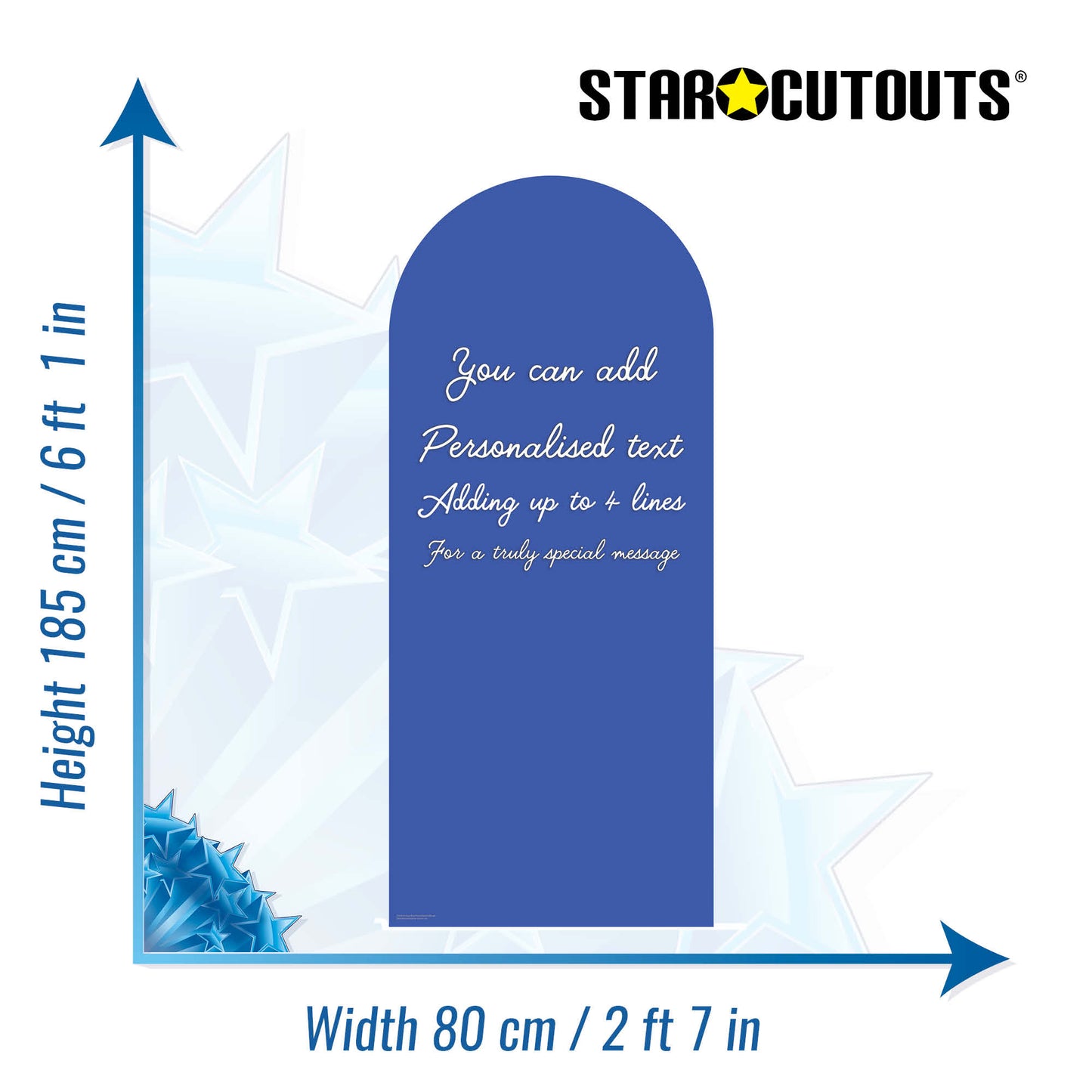 XQ009 Primary Blue Sailboard Cardboard Cut Out Height 185cm Width 80cm - mycardboardcutout