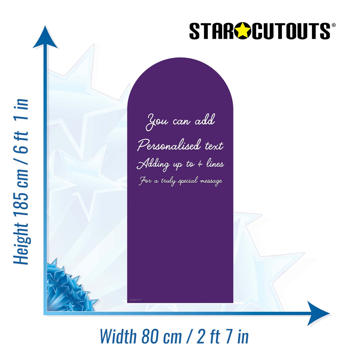 XQ014 Royal Purple Sailboard Cardboard Cut Out Height 185cm Width 80cm - mycardboardcutout