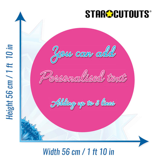 XQ015-x-s-011 Small Correx Circle - Bright Pink Height 56 cm Width 56 cm