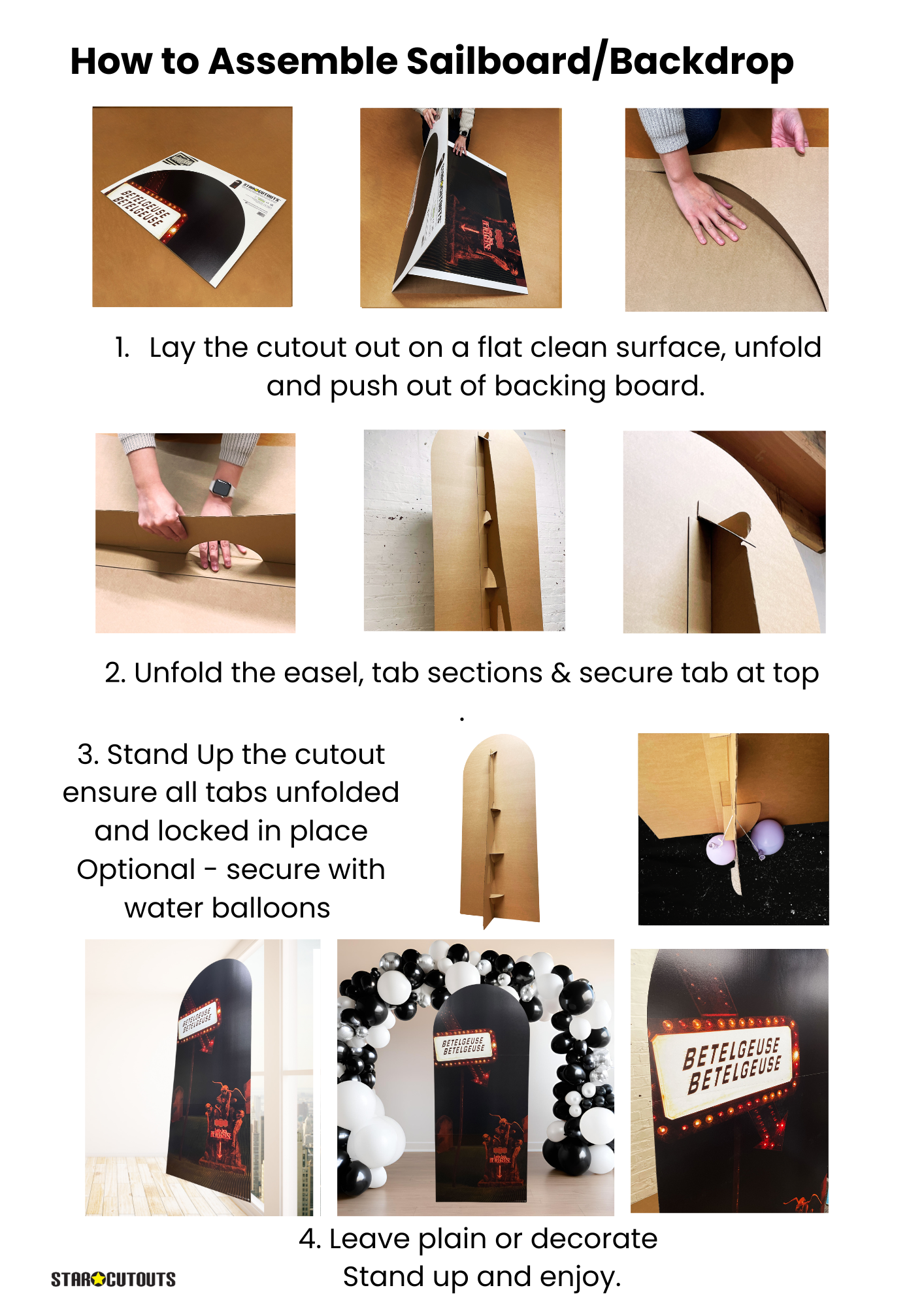 SC4651 Beetlejuice You're Invited Backdrop Single Cardboard Cut Out Height 185cm