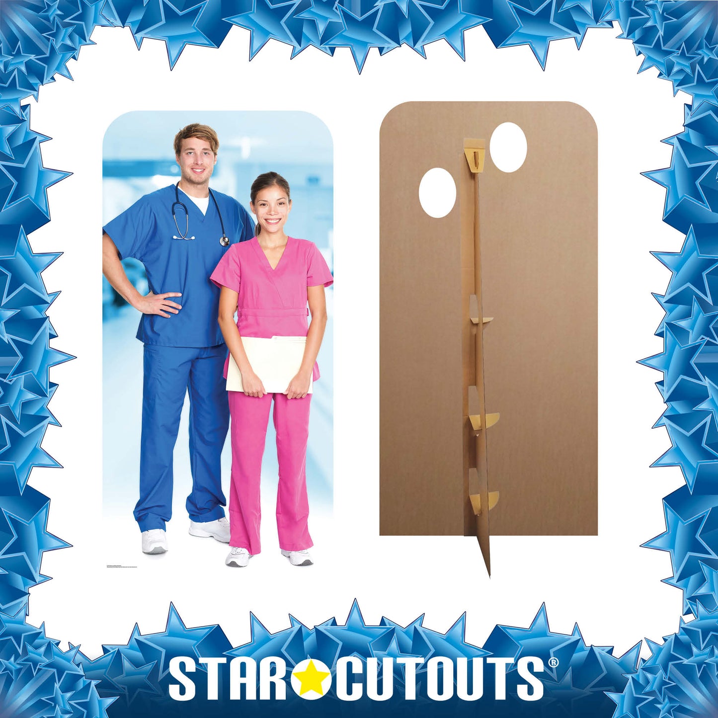 SC1567 Doctor & Nurse Stand-In Cardboard Cut Out Height 190cm - mycardboardcutout