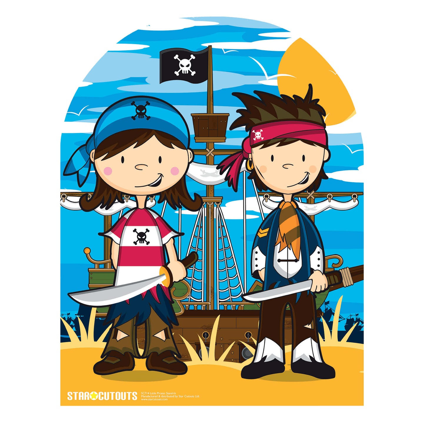 SC714 Pirate Stand In (child-sized) Cardboard Cut Out Height 120cm - mycardboardcutout
