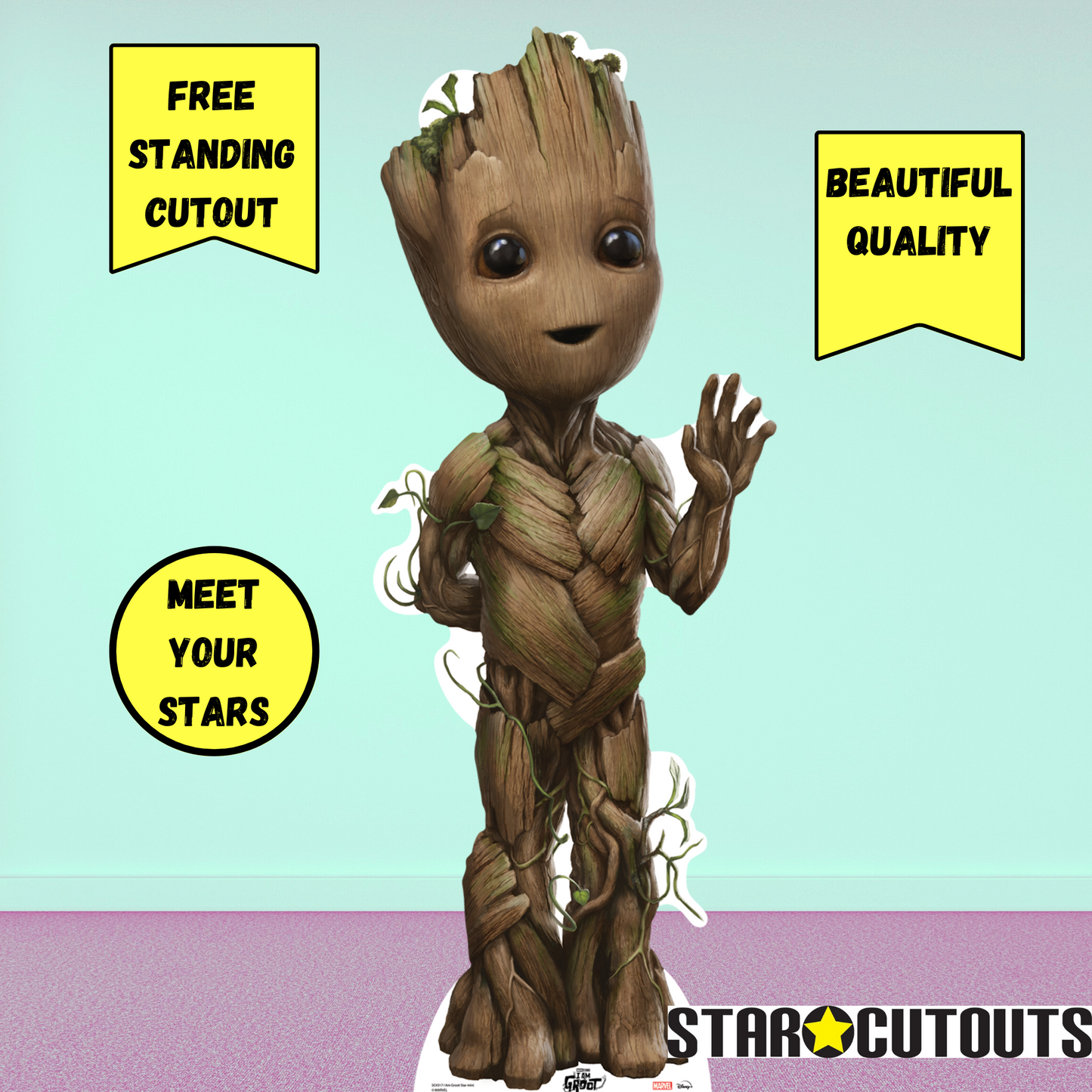 Baby Groot Star Mini Cardboard Cut Out